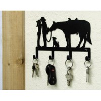 Cowboy Cowgirl Horse Western Romance Key Holder Rustic Metal Art Decor USA Made   362412592850